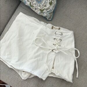 White Lace-Up Women’s Skorts